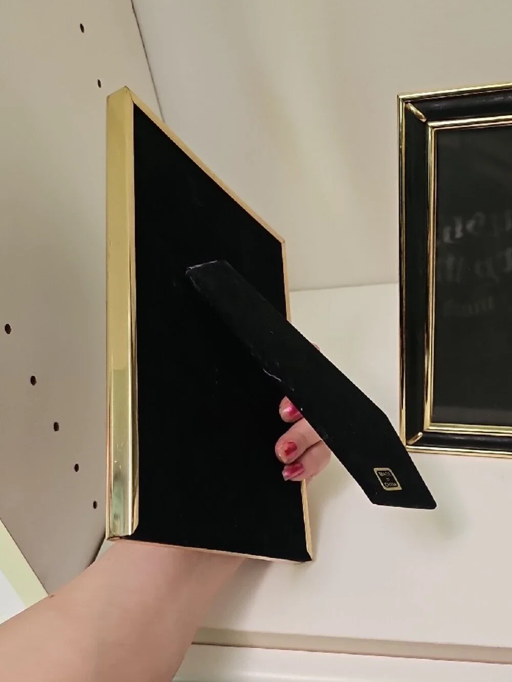 Classic Black  Leather?and Gold Picture Frame - Home Accents Vintage Like New